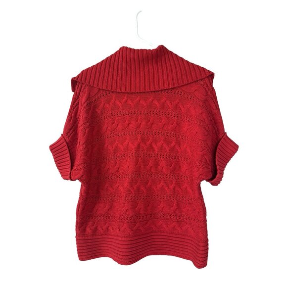 Vintage Vibes Michael Kors Y2K Womens XL Chunky Button Red Cable Knit Cardigan - Picture 2 of 8